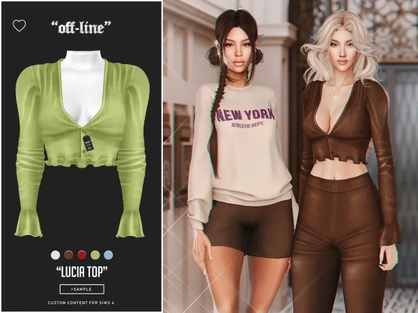 Alpha Off Line Lucia Top Sample - The Sims 4 Custom Content