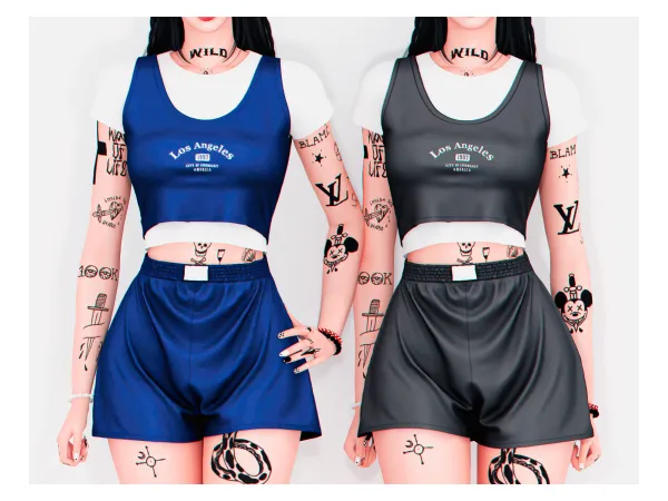 Alpha Countdown T Shirt Shorts - The Sims 4 Custom Content