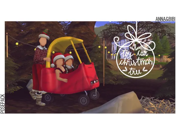 Mix Toy Car Christmas Tree Posepack [AnnaBibi] by anna_bibi - The Sims 4 Custom Content