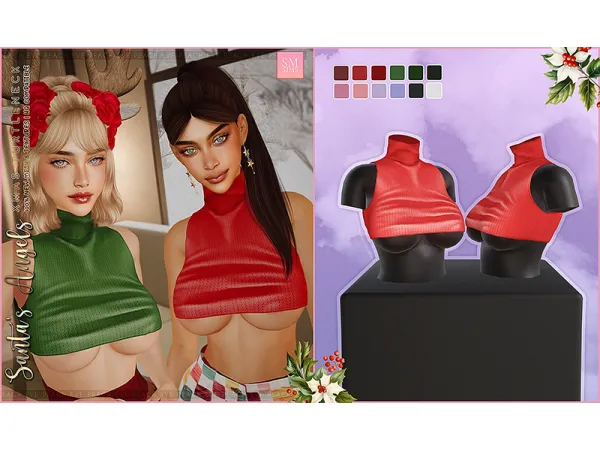 Alpha Santa's Angels Xmas Turtleneck - The Sims 4 Custom Content