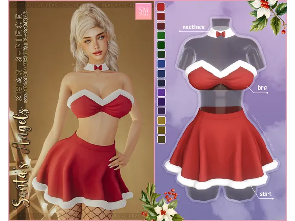 Alpha Santa's Angels Xmas 3 Piece - The Sims 4 Custom Content