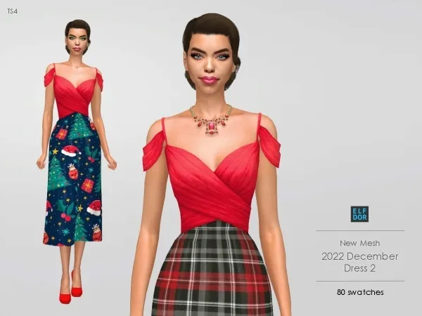 Maxis Match Holiday Dress 2 - The Sims 4 Custom Content