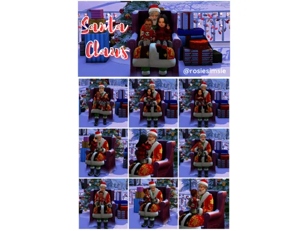 Mix POSEPACK Santa Claus by Rosiesimsie - The Sims 4 Custom Content