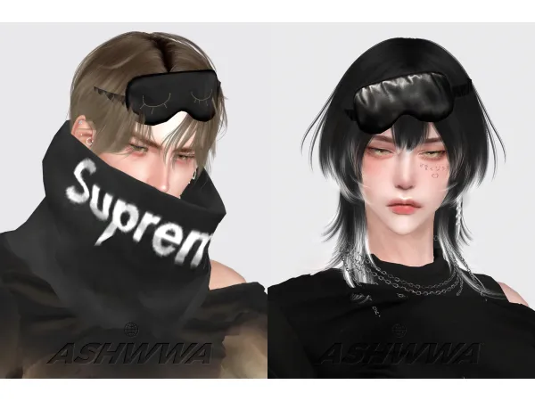 Alpha 2023 DEC005 Slumber Party sleep mask02 by ashwwa - The Sims 4 Custom Content
