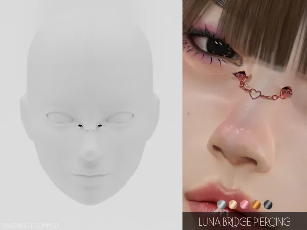 Alpha Luna bridge piercing - The Sims 4 Custom Content