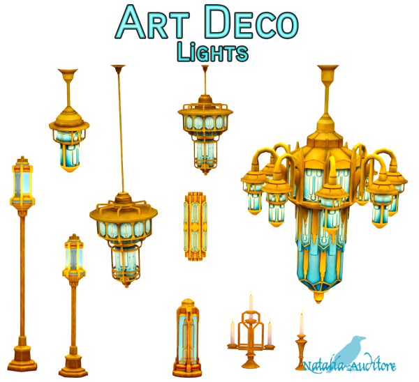 Maxis Match Art deco lights by simsfinds - The Sims 4 Custom Content