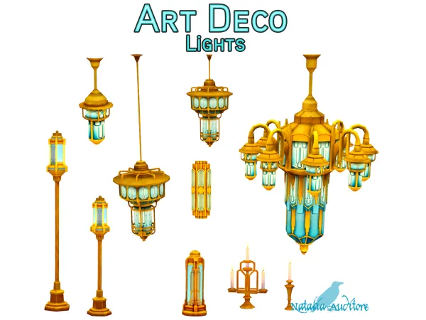 Maxis Match Art deco lights by natalia_auditore - The Sims 4 Custom Content