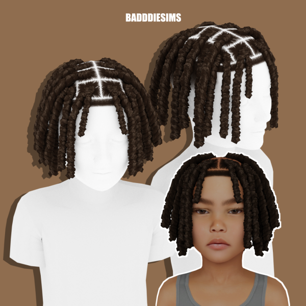 Alpha RAYAN HAIR CHILD VERSION by simsfinds - The Sims 4 Custom Content