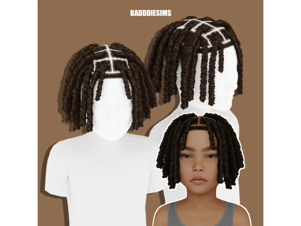 Alpha RAYAN HAIR CHILD VERSION by BadddieSims - The Sims 4 Custom Content