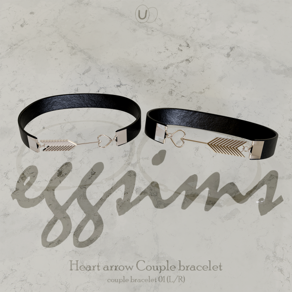 Alpha [ ver] Couple bracelet 01 Heart arrow (LR) by simsfinds - The Sims 4 Custom Content