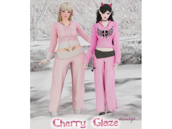 Alpha Cherry Glaze Set ᐡ ᐜ ᐡ by atomiclight - The Sims 4 Custom Content