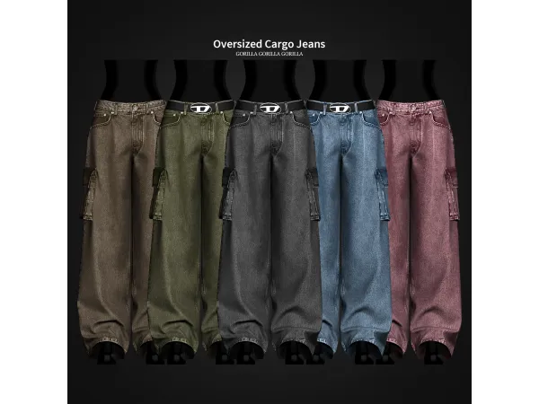 Alpha Oversized Cargo Jeans by gorillax3 - The Sims 4 Custom Content