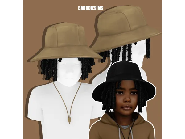 Alpha RAYAN HAIR HAT ACC by BadddieSims - The Sims 4 Custom Content