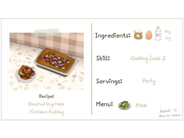 Maxis Match Roasted Vegetable Yorkshire Pudding by littlbowbub - The Sims 4 Custom Content