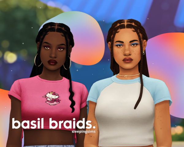 Maxis Match basil braids by simsfinds - The Sims 4 Custom Content