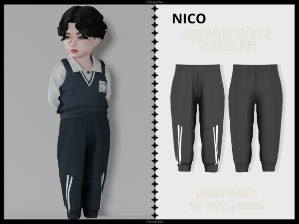 Alpha Nico Sweatpants Toddler - The Sims 4 Custom Content