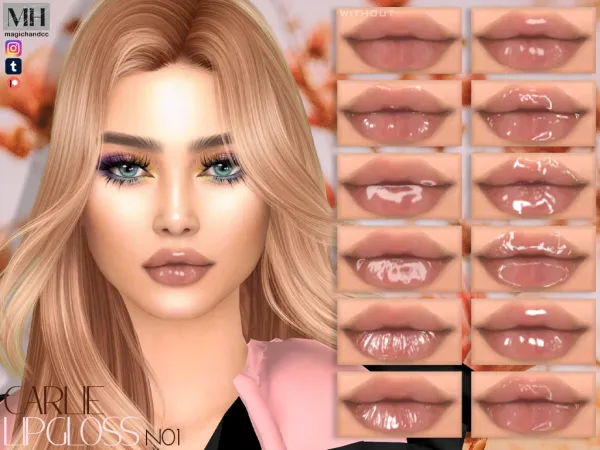 Alpha Carlie Lipgloss N01 - The Sims 4 Custom Content