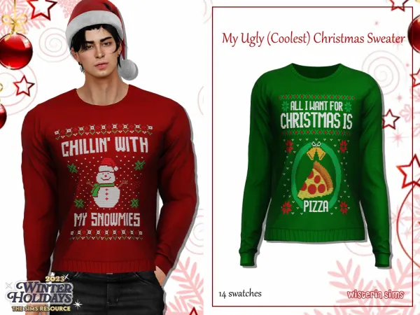 Alpha Christmas Sweaters for your Boys - The Sims 4 Custom Content