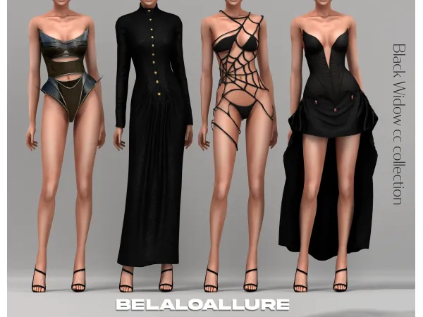 Alpha Belaloallure_Black Widow collection by belaoallure - The Sims 4 Custom Content