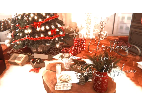 Mix Christmas in San Myshuno Apartment 3 bedrooms 2 bathrooms - The Sims 4 Custom Content