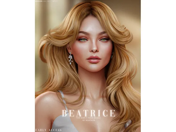 Alpha BEATRICE FACE MASKS AND SKIN OVERLAY by BoatAom - The Sims 4 Custom Content