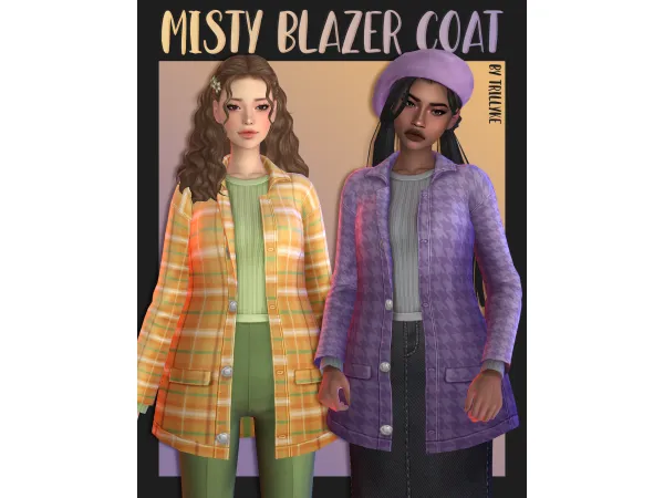 Maxis Match Misty Blazer Coat by trillyke - The Sims 4 Custom Content