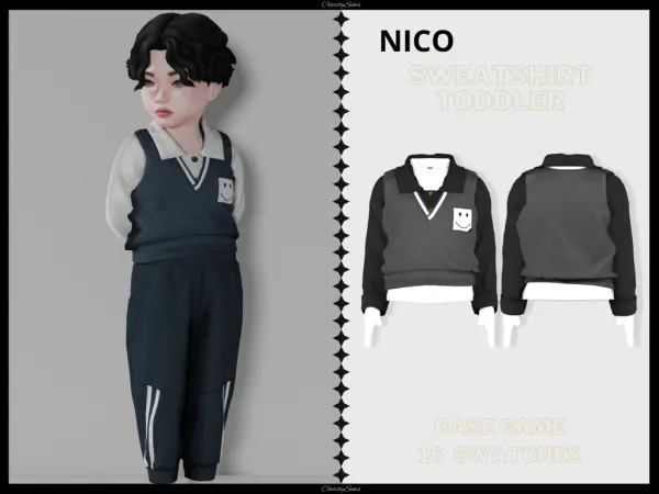 Alpha Nico Sweatshirt Toddler - The Sims 4 Custom Content