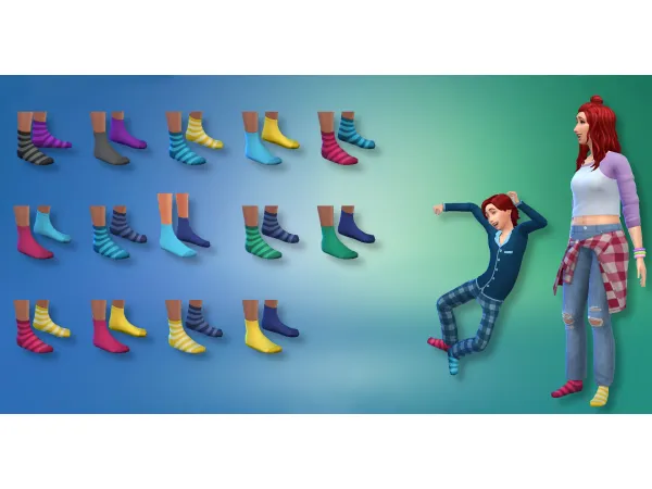 Maxis Match MixMatched Socks by Sturmfalke - The Sims 4 Custom Content