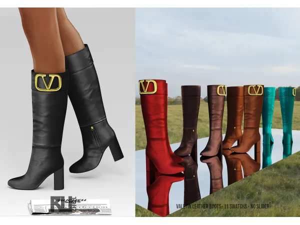 Alpha Valetin Leather boots - The Sims 4 Custom Content