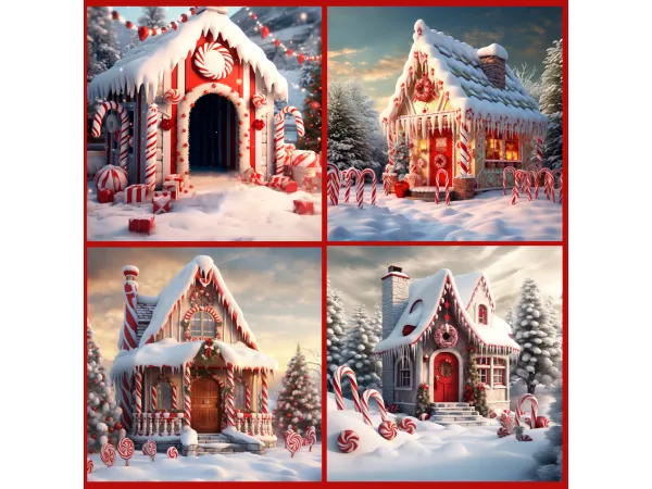 Mix Painting Scene Christmas in game Jennisims by Jennifer - The Sims 4 Custom Content