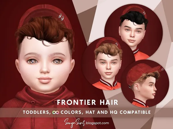 Alpha ONYASIMS FRONTIER HAIR TODDLERS by simsfinds - The Sims 4 Custom Content
