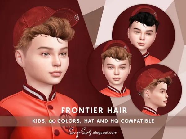 Alpha SONYASIMS FRONTIER HAIR KIDS by simsfinds - The Sims 4 Custom Content