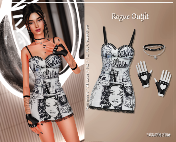 Alpha Rogue Outfit Set by simsfinds - The Sims 4 Custom Content