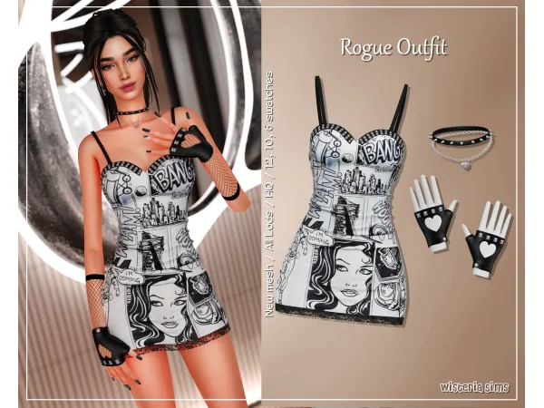 Alpha Rogue Outfit Set by wisteria_sims4 - The Sims 4 Custom Content