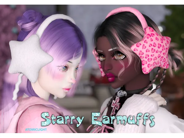 Alpha Starry Earmuffs by atomiclight - The Sims 4 Custom Content