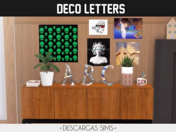 Alpha Deco Letters - The Sims 4 Custom Content