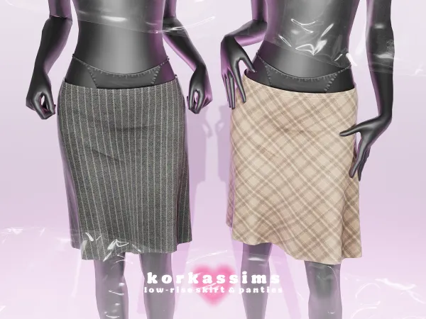 Alpha low rise skirt panties by simsfinds - The Sims 4 Custom Content