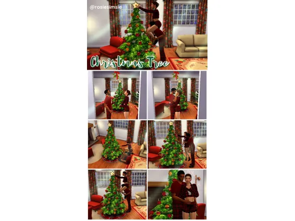 Mix POSEPACK Christmas Tree by Rosiesimsie - The Sims 4 Custom Content