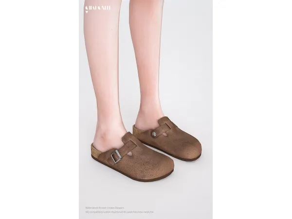 Alpha Birkenstock Boston Unisex Slippers by charonlee - The Sims 4 Custom Content