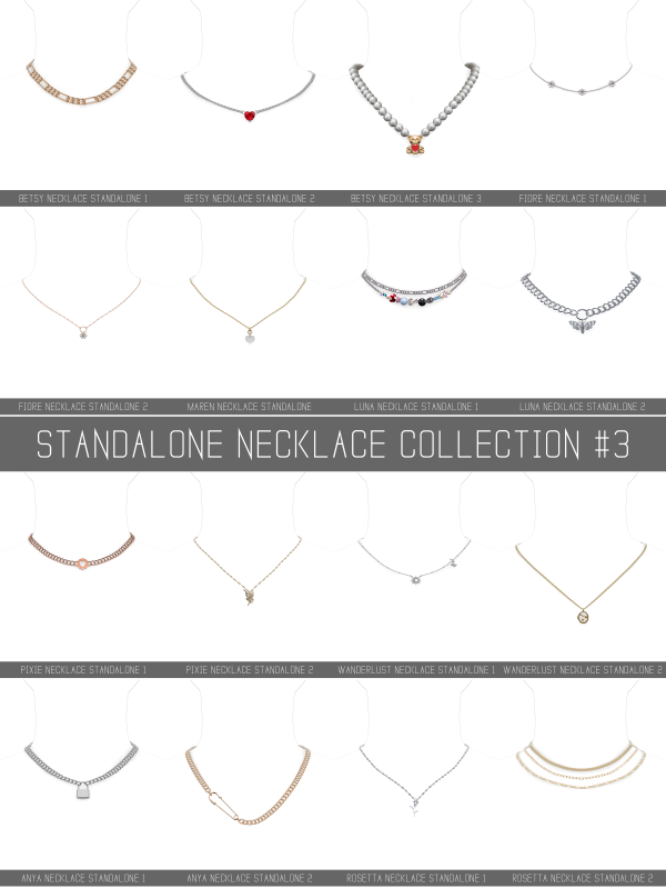 Alpha STANDALONE NECKLACE COLLECTION 3 by simsfinds - The Sims 4 Custom Content
