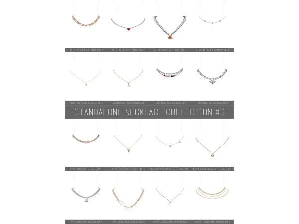 Alpha STANDALONE NECKLACE COLLECTION 3 by simpliciaty - The Sims 4 Custom Content