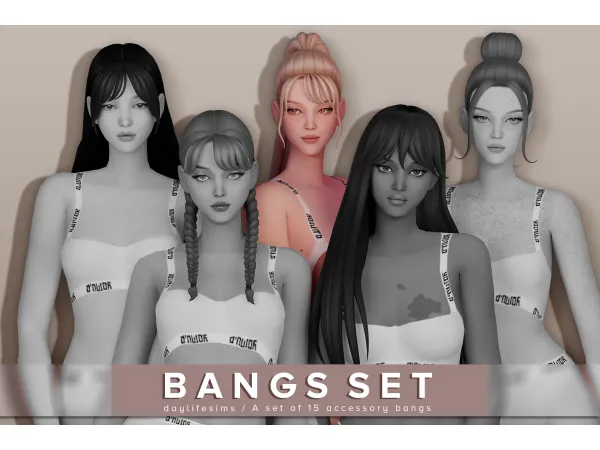 Maxis Match BANGS SET Prophecy - The Sims 4 Custom Content