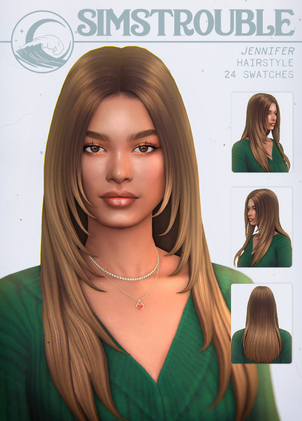 Maxis Match Jennifer Hairstyle by simsfinds - The Sims 4 Custom Content