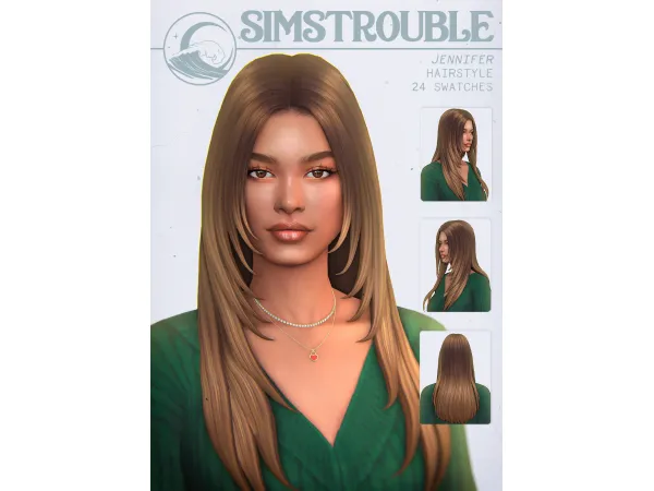 Maxis Match Jennifer Hairstyle by simstrouble by simstrouble - The Sims 4 Custom Content