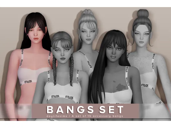 Maxis Match BANGS SET NY City - The Sims 4 Custom Content