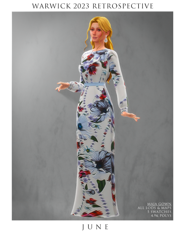 Maxis Match JUNE Maja Gown by simsfinds - The Sims 4 Custom Content