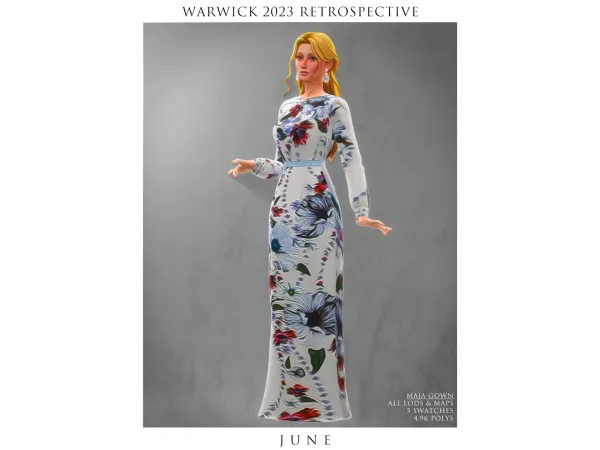 Maxis Match JUNE Maja Gown by warwicks - The Sims 4 Custom Content