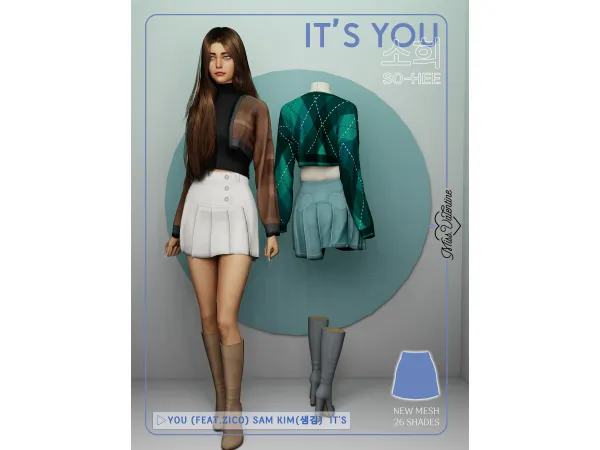Alpha (So hee) Skirt by Valentina - The Sims 4 Custom Content