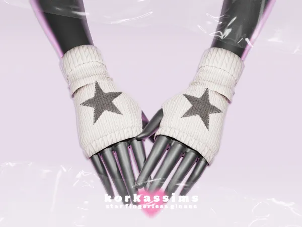 Alpha star fingerless gloves by korkassims - The Sims 4 Custom Content