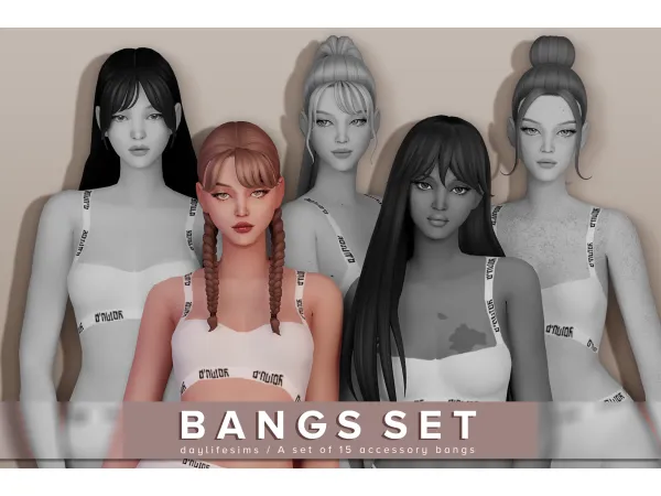 Maxis Match BANGS SET Stella - The Sims 4 Custom Content